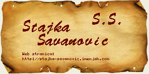 Stajka Savanović vizit kartica